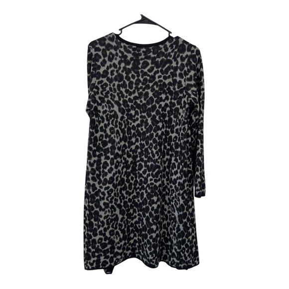 NEW DIRECTIONS Leopard Print Open Front Cardigan Sweater With Long Sleeves SZ S - Picture 9 of 10